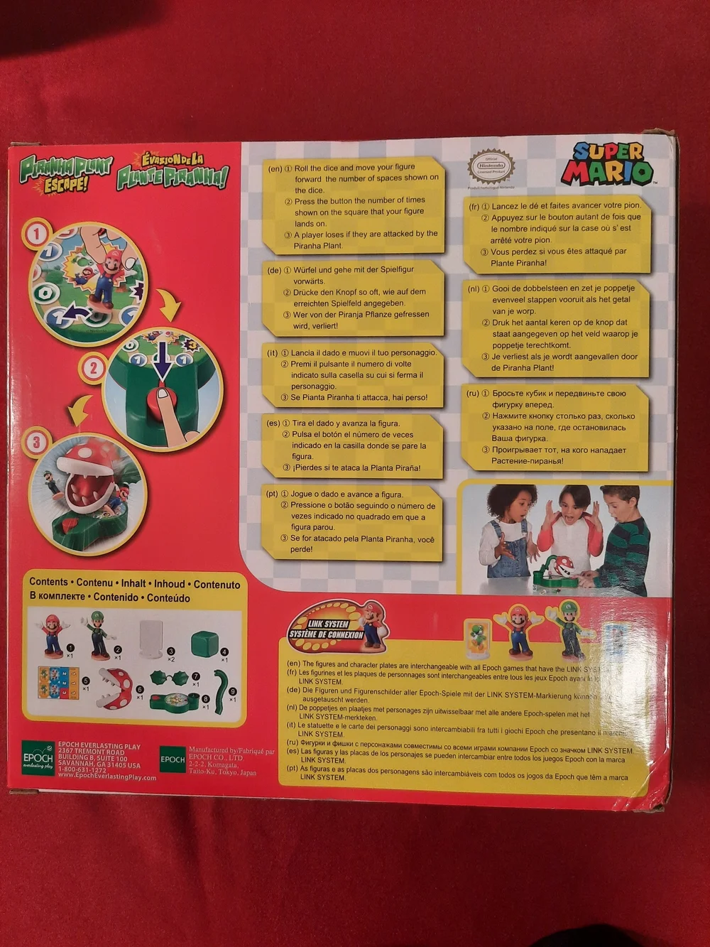 Nintendo Super Mario Piranha Plant Escape! Game - Red, White, Green